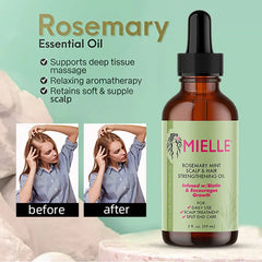 59ml Mielle Hair Growth Essential Oil Rosemary Mint Scalp Hair Strengthening Oil Nourishing Repair Split Ends Dry Hair Care Oil