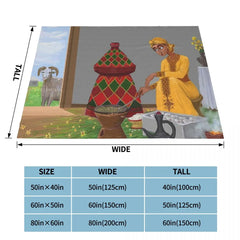 Ethiopian Painting Art Blankets Coral Fleece Plush Decoration Bedroom Bedding Couch Bedspread