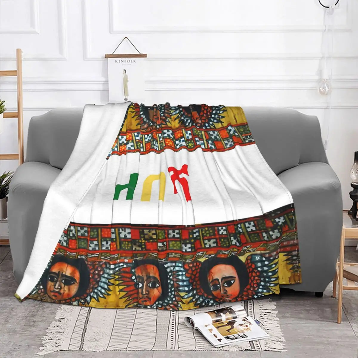 Ethiopian Cross Art Ethiopia Blanket Flannel Spring Autumn COOL Warm Throws For Winter Bedding