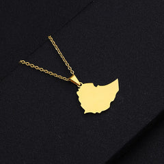 New Ethiopia Map Cities Pendant Necklaces Stainless Steel For Women Men Gold/Steel Color Ethiopian Maps Jewelry Gift