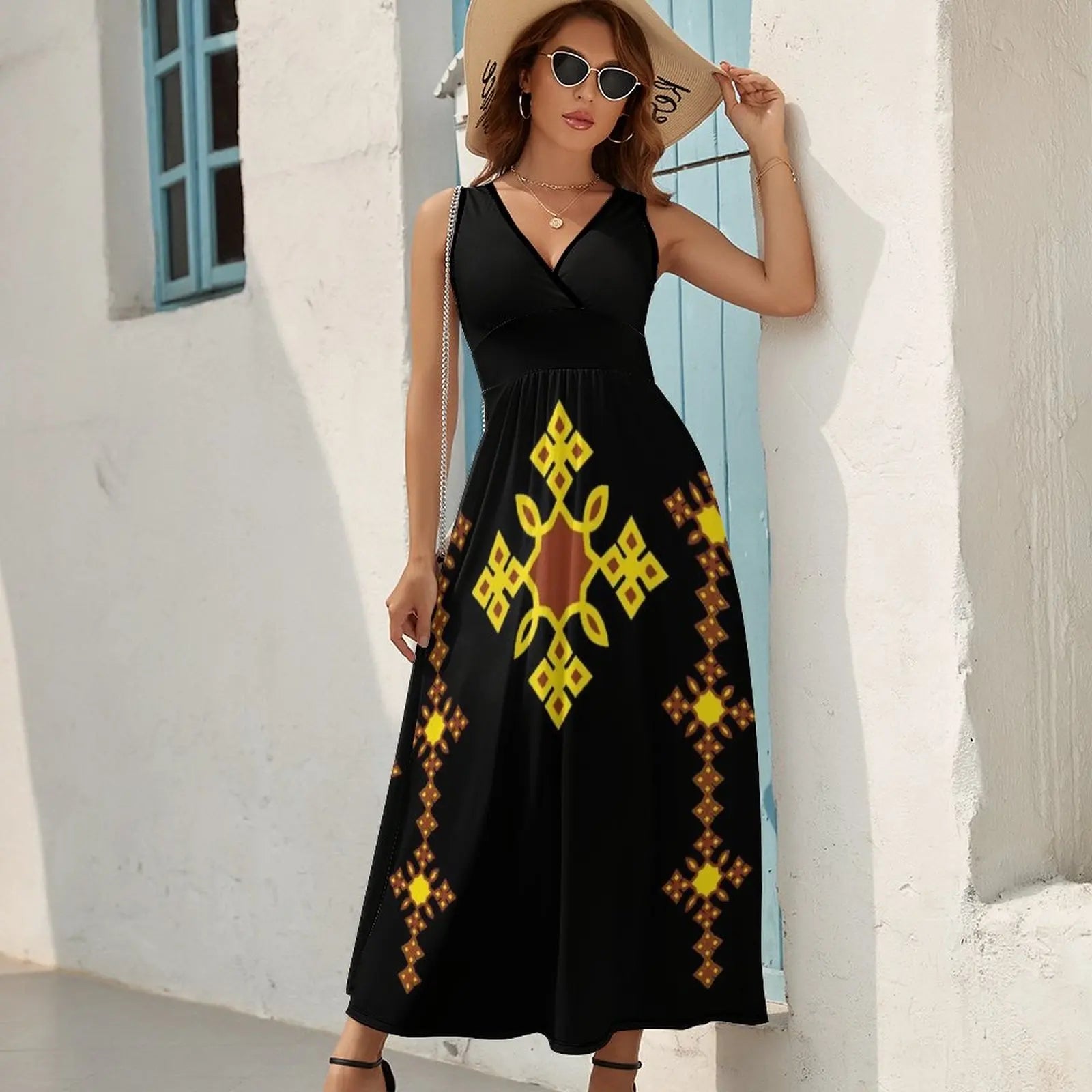 Beautiful Ethiopian cross Sleeveless Dress woman dress luxury evening dresses 2024 prom dresses 2024