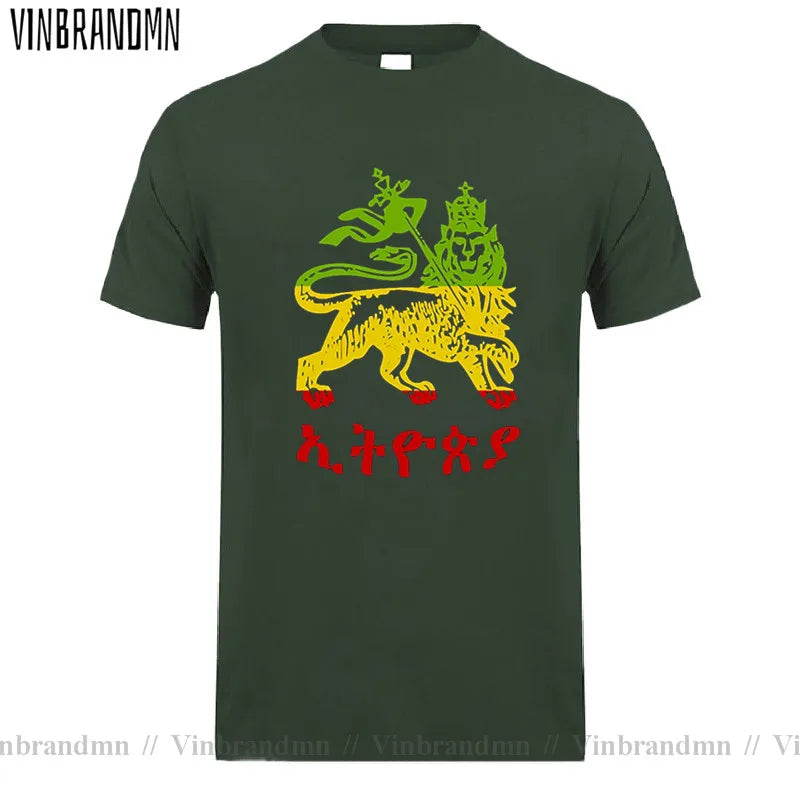 Fashion Lion Of Judah Reggae Music Rastafari Rasta t shirt for men cotton awesome summer gents t shirt tee clothing Natural Tops