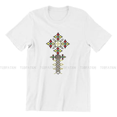 Ethiopian Cross Polyester TShirts Culture Design Distinctive Men's T Shirt Funny Clothing 6XL