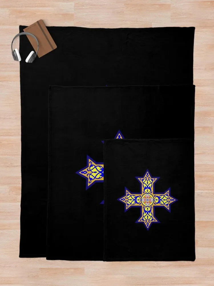 Coptic Orthodox Cross Throw Blanket Single Thin Blankets For Sofas Travel Blankets